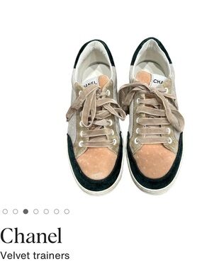 Chanel Velvet Low Top Sneakers
